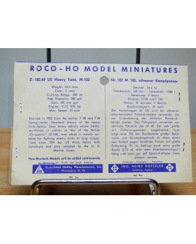 ROCO Minitanks Z-182.49, char lourd  américain M 103  Neuf  BO 1/87 HO