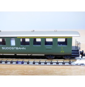 ERIAM 251, voiture à plate formes d'extrémité dite Seetal mixte de 1 /2  Cl. Südostbahn   SOB   neuf   BO