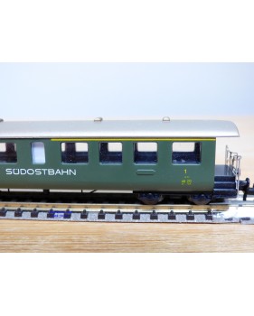 ERIAM 251, voiture à plate formes d'extrémité dite Seetal mixte de 1 /2  Cl. Südostbahn   SOB   neuf   BO