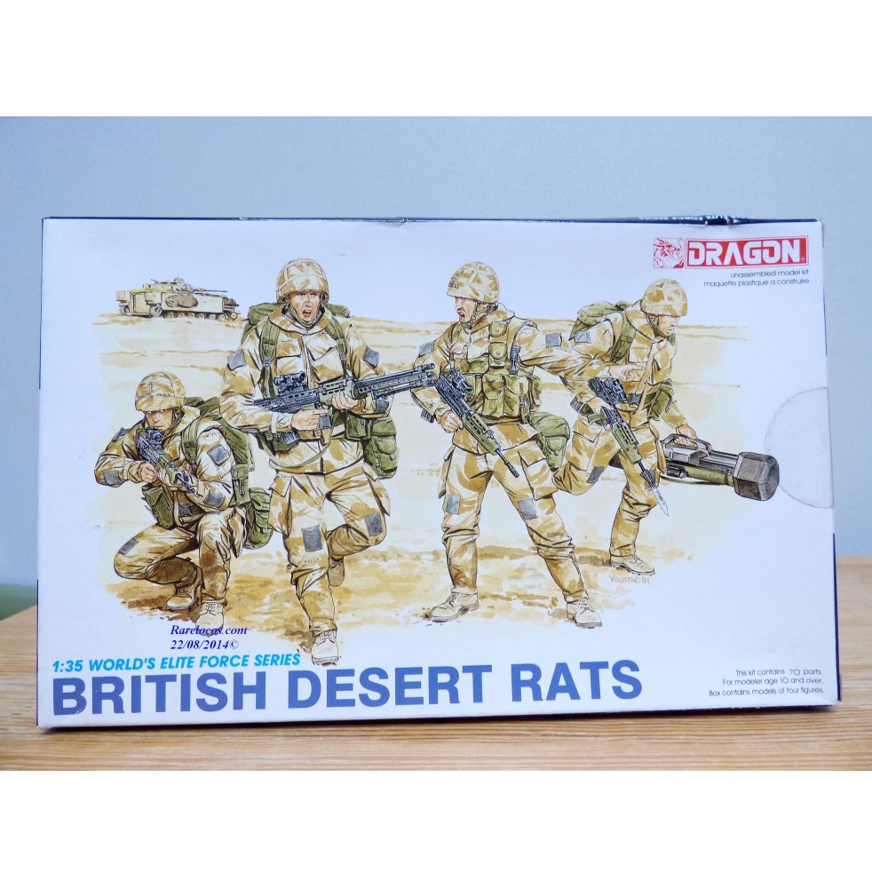 DRAGON 3013, figurines militaires anglaises British Desert Rats  1/35 NEUF