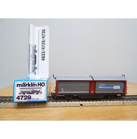 Märklin 4729, wagon à toits et parois coulissants type Tbis  DOCOL  SVENSKT  STAL neuf  BO