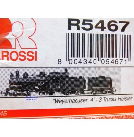 Rivarossi  véro R5467,  locomotive articulée Heisler N° 4  Weyerhaueser  Neuf   BO