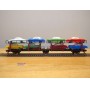 FLEISCHMANN 1472 B, couplage 2  wagons porte autos type Offs55 avec 8 autos  DB  BO