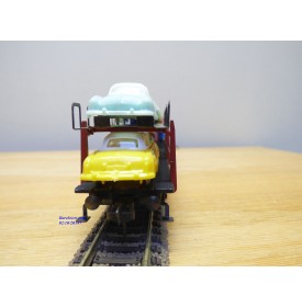 FLEISCHMANN 1472 B, couplage 2  wagons porte autos type Offs55 avec 8 autos  DB  BO