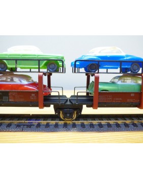 FLEISCHMANN 1472 B, couplage 2  wagons porte autos type Offs55 avec 8 autos  DB  BO