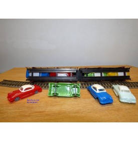 FLEISCHMANN 1472 B, couplage 2  wagons porte autos type Offs55 avec 8 autos  DB  BO