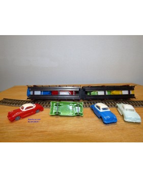 FLEISCHMANN 1472 B, couplage 2  wagons porte autos type Offs55 avec 8 autos  DB  BO