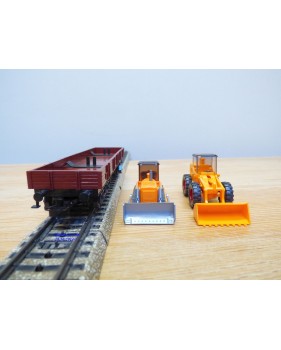 Märklin 4474,  wagon plat à bogies chargé chargeur sur pneus et bulldozerDB  BO