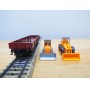 Märklin 4474,  wagon plat à bogies chargé chargeur sur pneus et bulldozerDB  BO