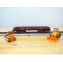 Märklin 4474,  wagon plat à bogies chargé chargeur sur pneus et bulldozerDB  BO