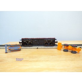 Märklin 4474,  wagon plat à bogies chargé chargeur sur pneus et bulldozerDB  BO
