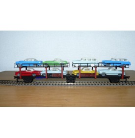 FLEISCHMANN 1472 couplage 2  wagons porte autos type Offs55 avec 8 autos HAMMER   DB BO
