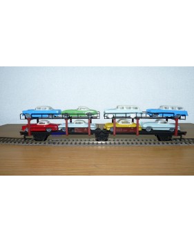 FLEISCHMANN 1472 couplage 2  wagons porte autos type Offs55 avec 8 autos HAMMER   DB BO