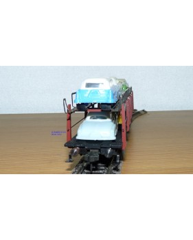FLEISCHMANN 1472 couplage 2  wagons porte autos type Offs55 avec 8 autos HAMMER   DB BO