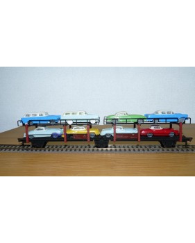 FLEISCHMANN 1472 couplage 2  wagons porte autos type Offs55 avec 8 autos HAMMER   DB BO