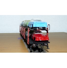 FLEISCHMANN 1472 couplage 2  wagons porte autos type Offs55 avec 8 autos HAMMER   DB BO