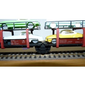FLEISCHMANN 1472 couplage 2  wagons porte autos type Offs55 avec 8 autos HAMMER   DB BO