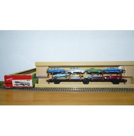 FLEISCHMANN 1472 couplage 2  wagons porte autos type Offs55 avec 8 autos HAMMER   DB BO