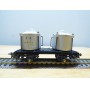 POCHER 153,  wagon plat chargé de 2 citernes pour transport de vin    FS   BO