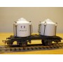 POCHER 153,  wagon plat chargé de 2 citernes pour transport de vin    FS   BO