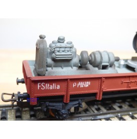 POCHER 302 / 3,  wagon plat avec groupe électrogène et projecteur fonctionnel      FS   BO