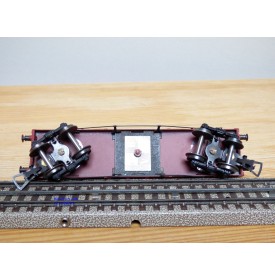 VB  47 Cl,  wagon plat  à 2 bogies type MMT chargé de 4 conteneurs à lait   SNCF     BO