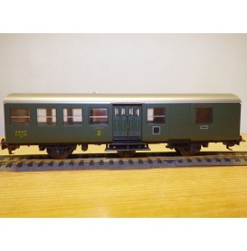 FLEISCHMANN 1443, voiture à 3 essieux mixte  B4 Dtm fourgon / 2 Cl. SNCF BO