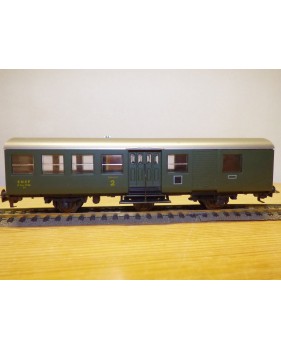 FLEISCHMANN 1443, voiture à 3 essieux mixte  B4 Dtm fourgon / 2 Cl. SNCF BO