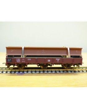 BEMO  2011 816, wagon plat 3 essieux  avec chargement de poutrelles métalliques DB  BO   HOe