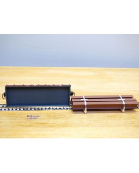 BEMO  2011 816, wagon plat 3 essieux  avec chargement de poutrelles métalliques DB  BO   HOe