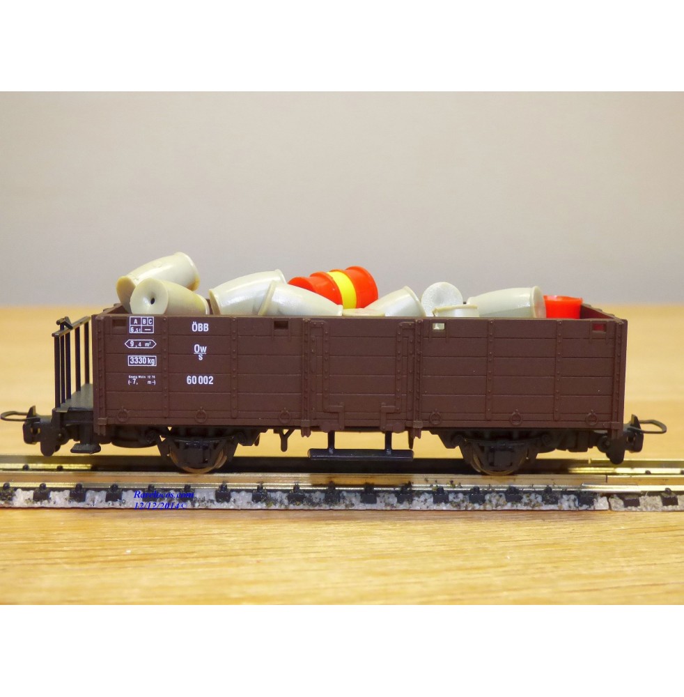 LILIPUT  316101,  wagon tombereauchargé fûts et  tonneaux  N°:60002  ÖBB    neuf   BO    HOe