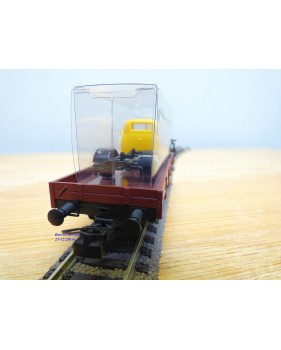 SACHSENMODELLE 76415, wagon plat chargé dun camion OPEL Blitz ( Deutsche Bundespost )  DB    BO