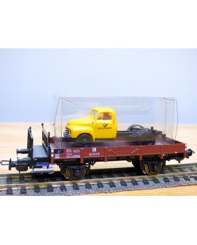 SACHSENMODELLE 76415, wagon plat chargé dun camion OPEL Blitz ( Deutsche Bundespost )  DB    BO