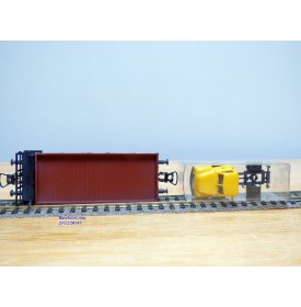 SACHSENMODELLE 76415, wagon plat chargé dun camion OPEL Blitz ( Deutsche Bundespost )  DB    BO