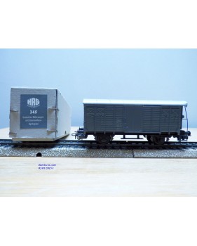 HAG  345 . 04 , wagon couvert à guérite de serre freins  type  K3   gris   SBB  BO