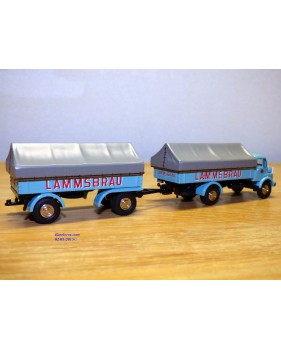 BUB  07751, camion  MERCEDES BENZ  L911  et remorque  LAMMSBRAÜ  Neuf  BO  1/87