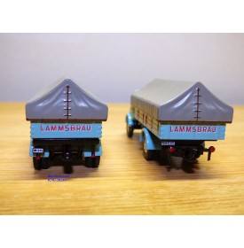 BUB  07751, camion  MERCEDES BENZ  L911  et remorque  LAMMSBRAÜ  Neuf  BO  1/87