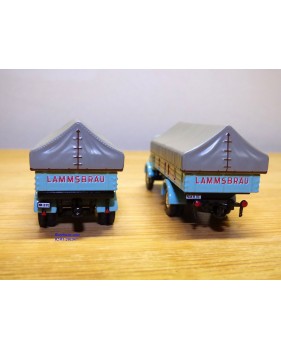 BUB  07751, camion  MERCEDES BENZ  L911  et remorque  LAMMSBRAÜ  Neuf  BO  1/87