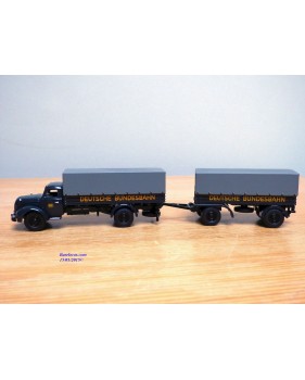 BUB  62177,  camion MAGIRUS DEUTZ  S 6500 et remorque bâchés DEUTSCHE BUNDESBAHN  Neuf   BO  1/87