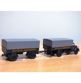 BUB  62177,  camion MAGIRUS DEUTZ  S 6500 et remorque bâchés DEUTSCHE BUNDESBAHN  Neuf   BO  1/87