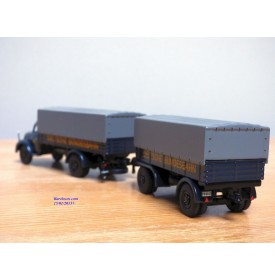 BUB  62177,  camion MAGIRUS DEUTZ  S 6500 et remorque bâchés DEUTSCHE BUNDESBAHN  Neuf   BO  1/87