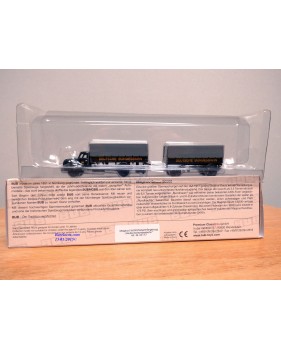 BUB  62177,  camion MAGIRUS DEUTZ  S 6500 et remorque bâchés DEUTSCHE BUNDESBAHN  Neuf   BO  1/87