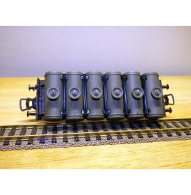 RIVAROSSI  2022,  wagon plat avec 6 citernes  FS   BO