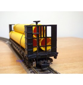 RIVAROSSI  véro 2206, wagon plat pour transport de tubes  ( flat car ) Illinois Central   BO
