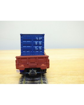 ELECTROTREN 5136K,  wagon plat à bogies  et 2 conbteneurs 20' P&O  DB  BO