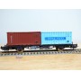 LIMA véro  2854,  wagon plat porte conteneurs KÜHNE & NAGEL  / CTI     DB   BO