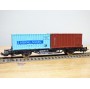 LIMA véro  2854,  wagon plat porte conteneurs KÜHNE & NAGEL  / CTI     DB   BO