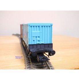 LIMA véro  2854,  wagon plat porte conteneurs KÜHNE & NAGEL  / CTI     DB   BO