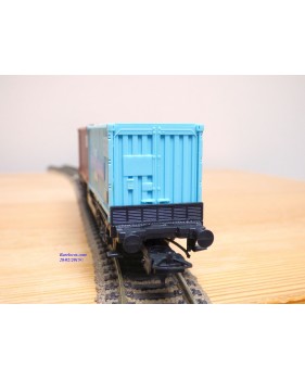 LIMA véro  2854,  wagon plat porte conteneurs KÜHNE & NAGEL  / CTI     DB   BO