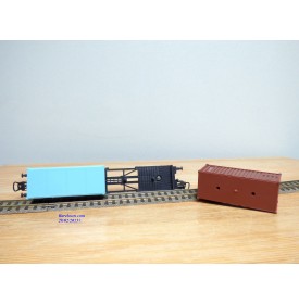 LIMA véro  2854,  wagon plat porte conteneurs KÜHNE & NAGEL  / CTI     DB   BO